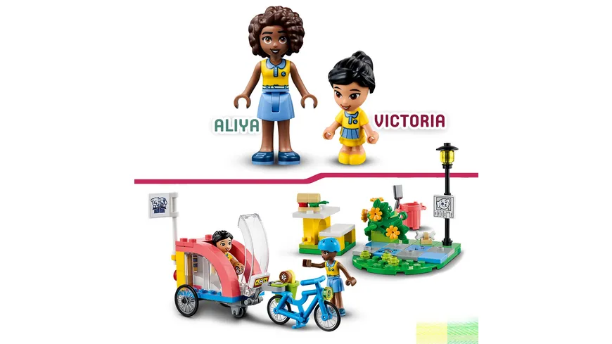 LEGO Friends 41738 Hunde-Rettungsfahrrad, Tier-Spielzeug mit Welpe
