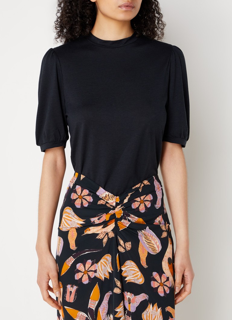 Sessùn Amelando T-shirt in lyocell blend with puff sleeves