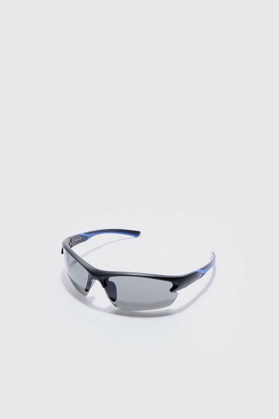 Blaue rahmenlose Racer-Sonnenbrille