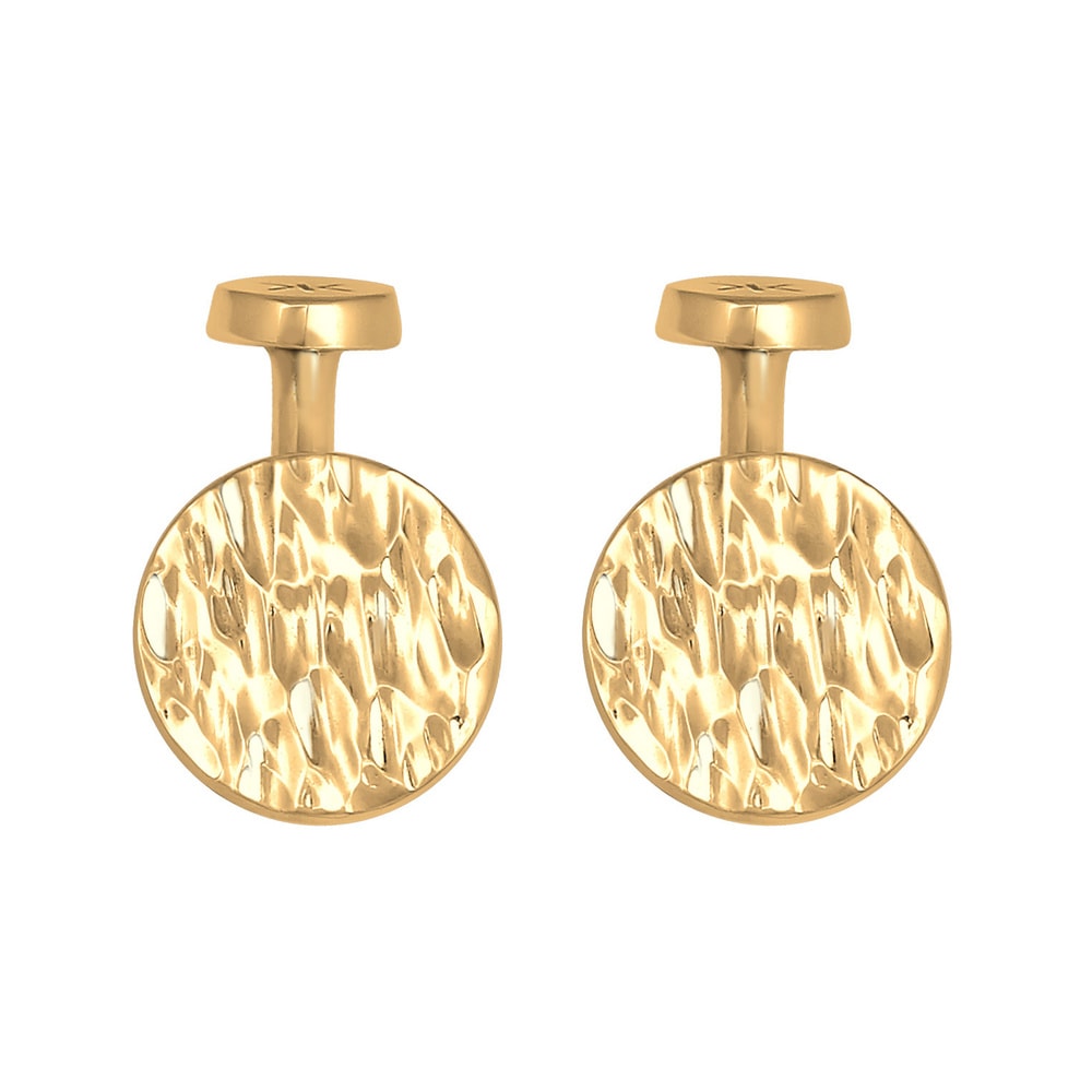 KUZZOI KUZZOI Boutons de Manchette Hommes Plaquette Ronde Martelée Robuste en Argent Ste bouchon de bouteille