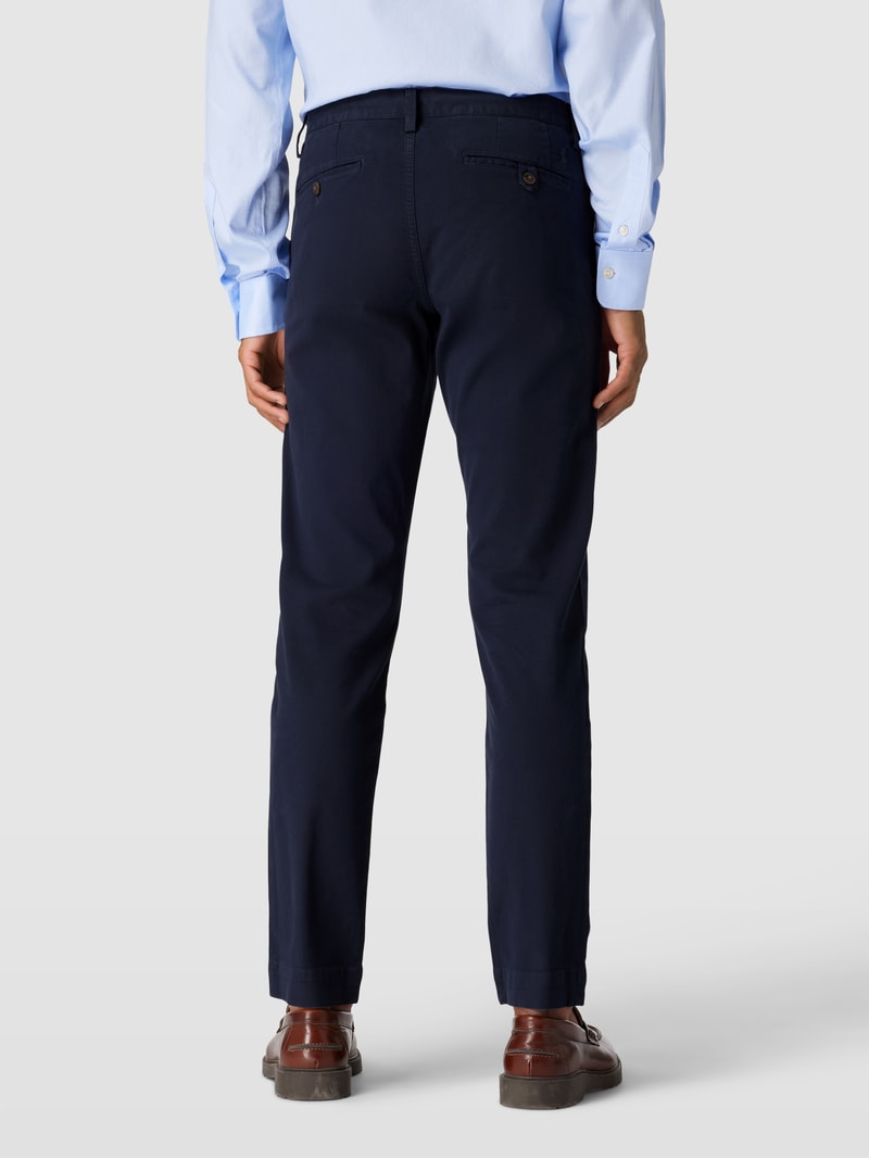 Slim Stretch Fit Hose mit Knopfverschluss Modell 'BEDFORD' in marineblau