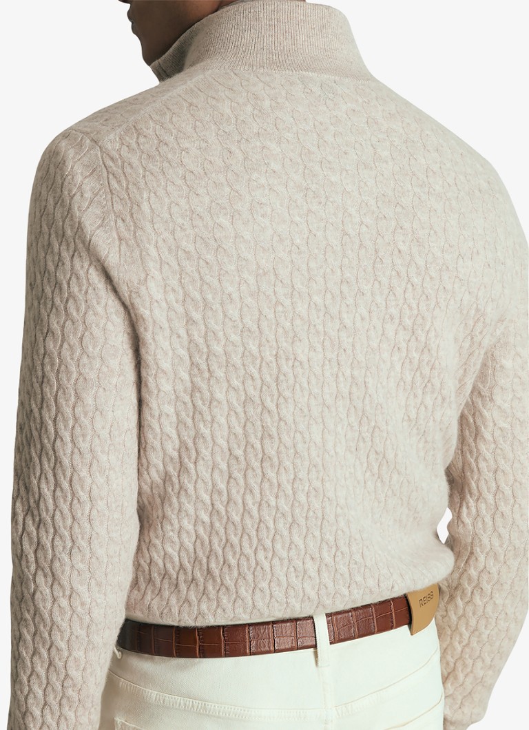 Maglione Reiss Richmond in maglia a trecce con cashmere