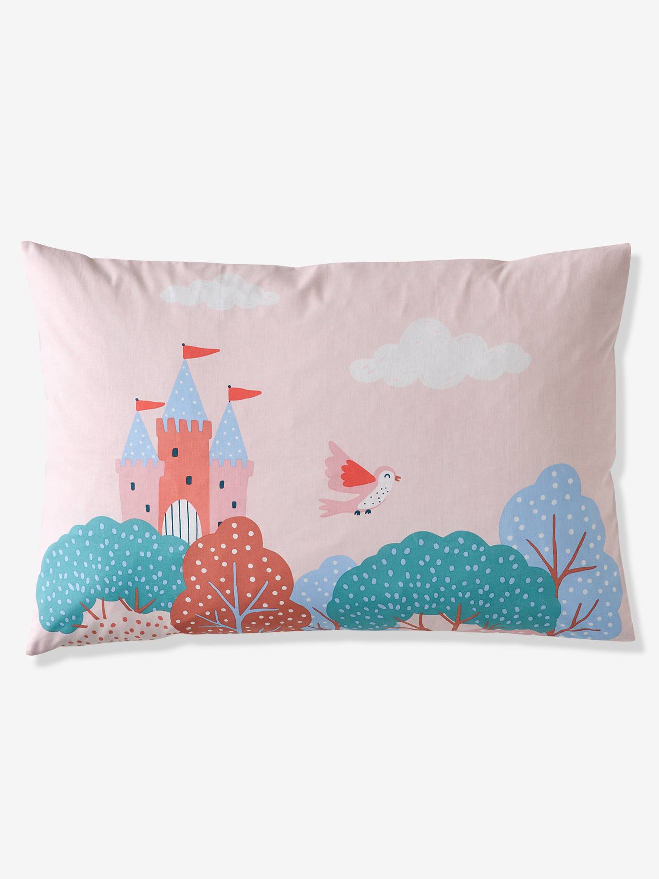 Parure housse de couette + taie d'oreiller enfant ABC PRINCESSE mauve