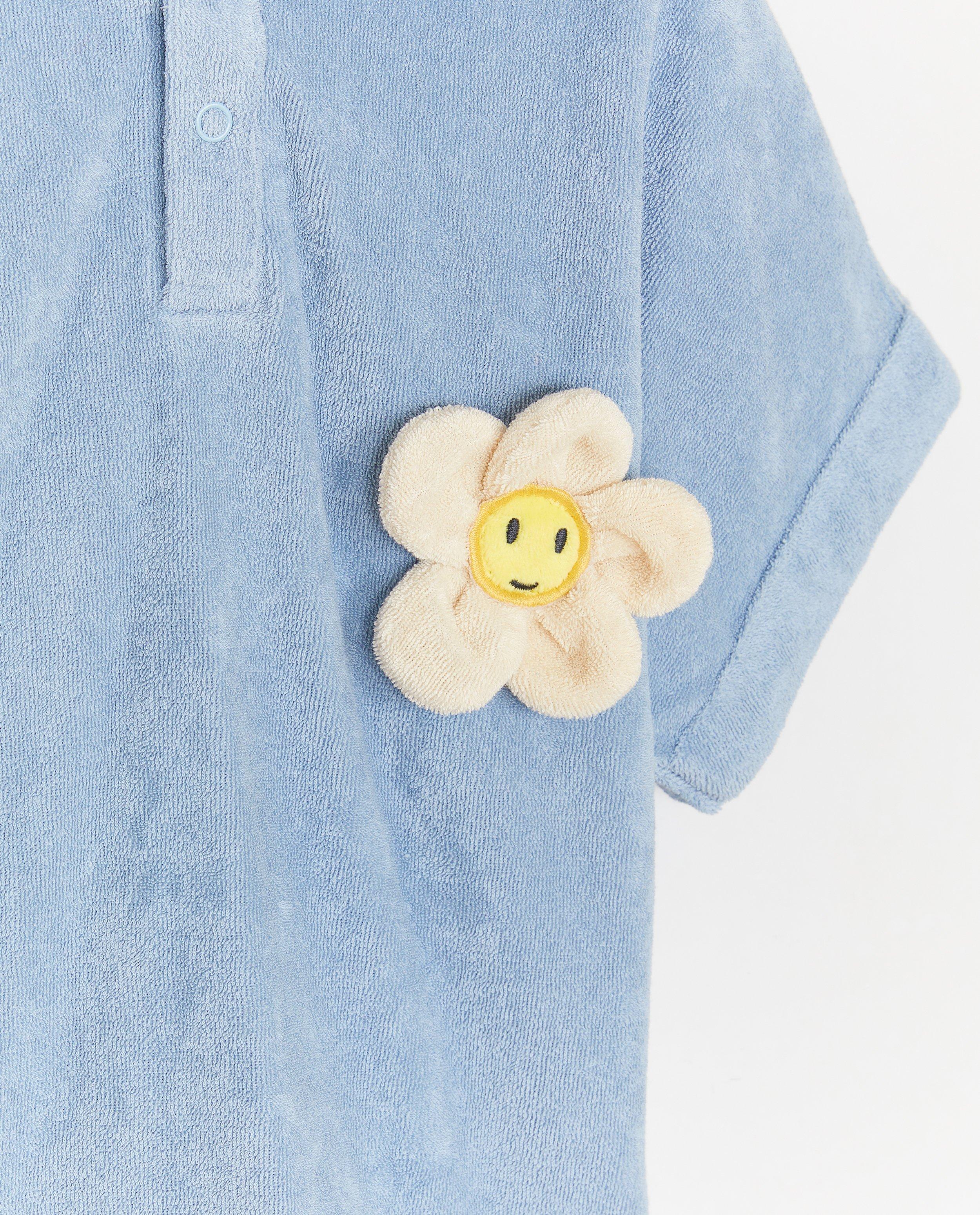 Poncho de baie Cuddles and Smiles cu flori albastre