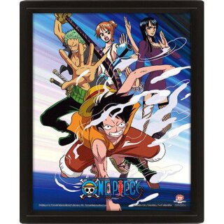 One Piece 3D-Effekt Poster - Straw Hat Pirates Assault