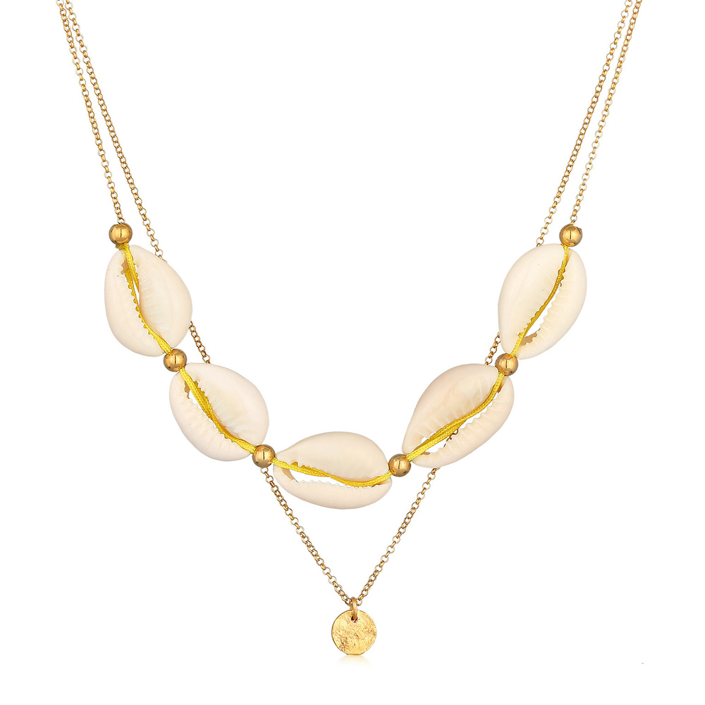 Elli Elli Collier Femmes Choker Couches Monnaie avec Coquillage Cauri en Argent Sterli collier