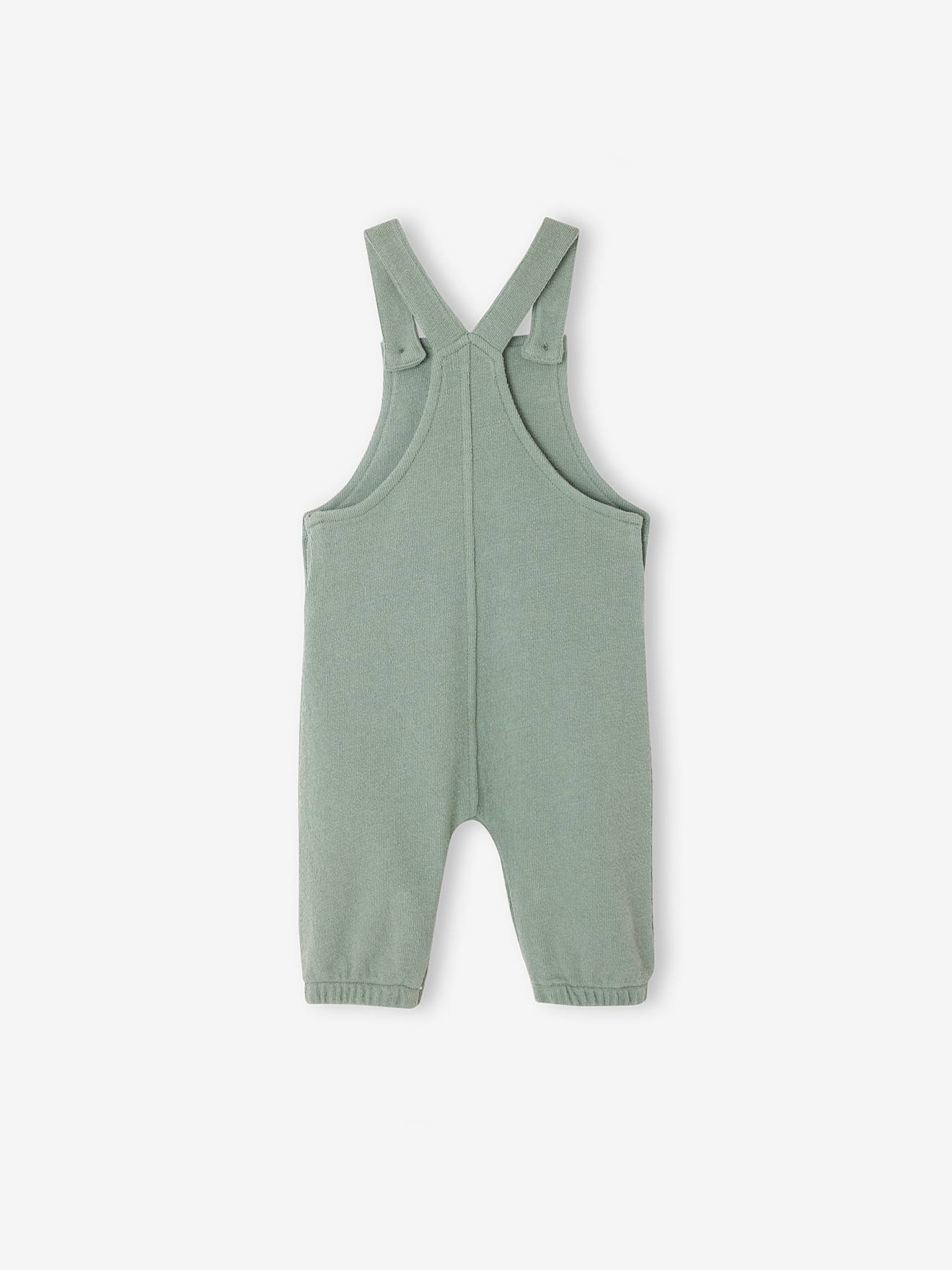 Vertbaudet Baby Latzhose aus Sweatware Oeko-Tex - graugrün