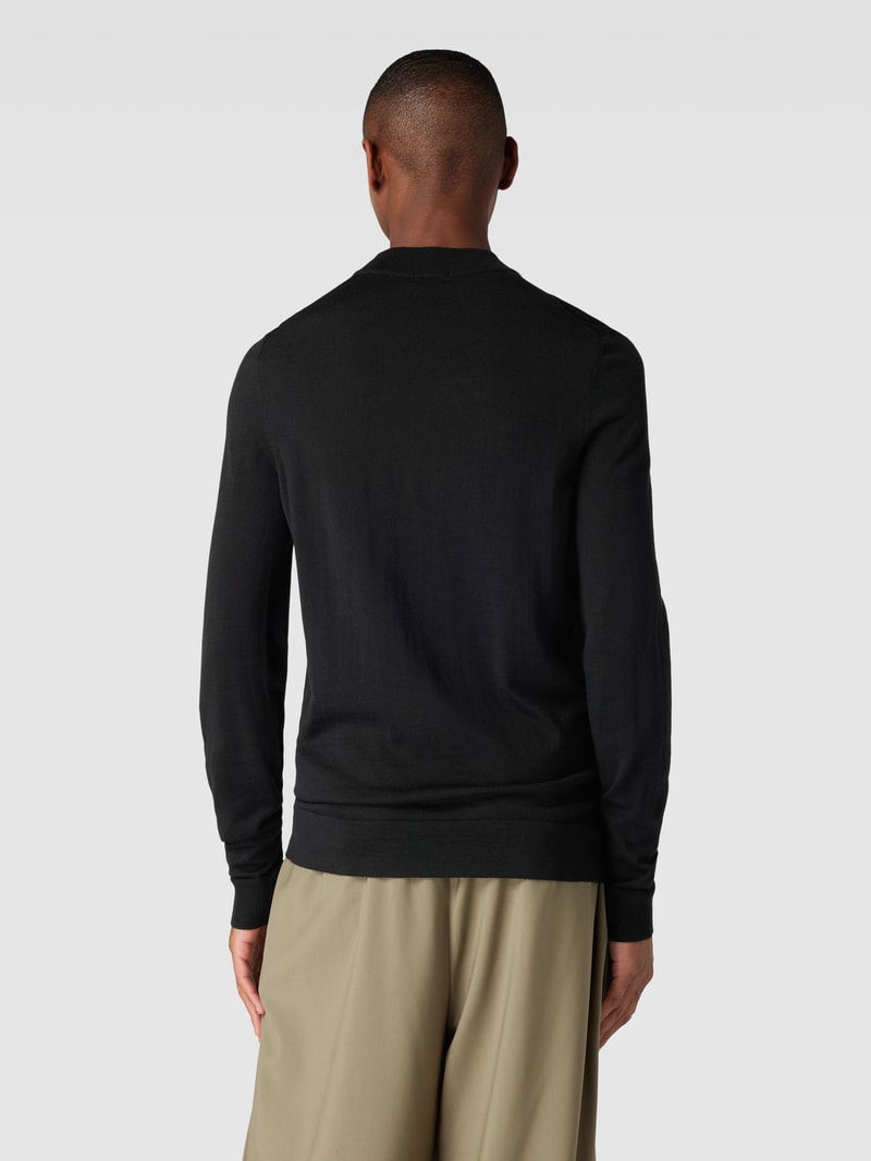 Strickpullover mit Stehkragen Modell 'Marek' in schwarz