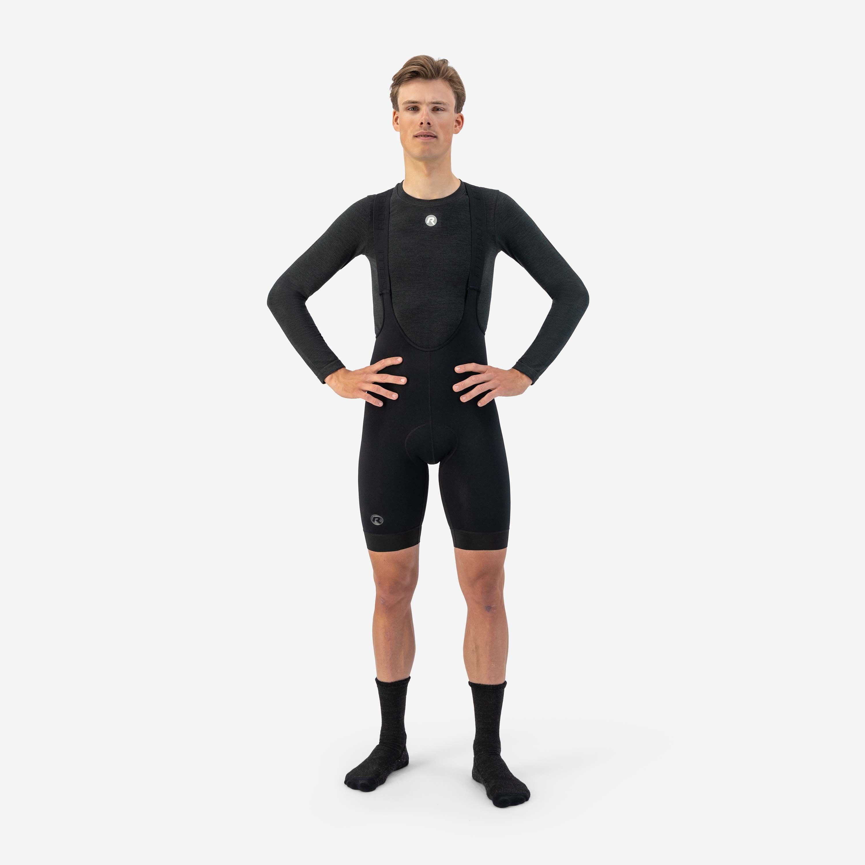 Rogelli Thermal DWR Schwarz Herren Radhose Kurz Mit Träger