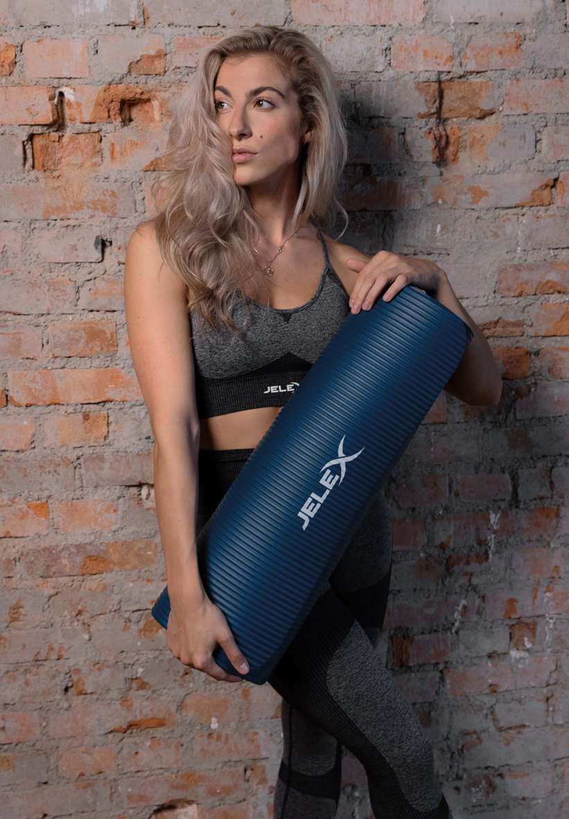 JELEX Namaste Sport Fitness Yoga Matte blau