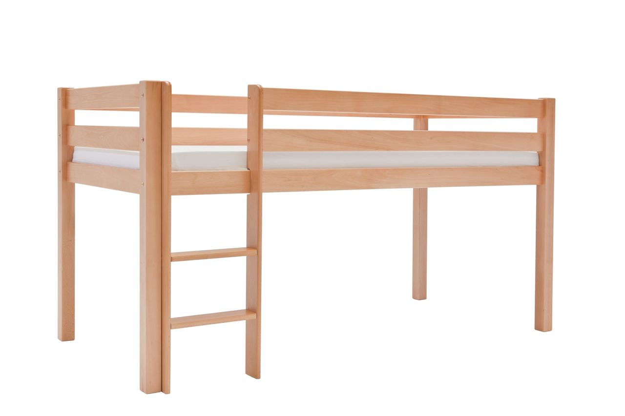 Relita Halbhohes Spielbett ALEX Buche massiv natur lackiert