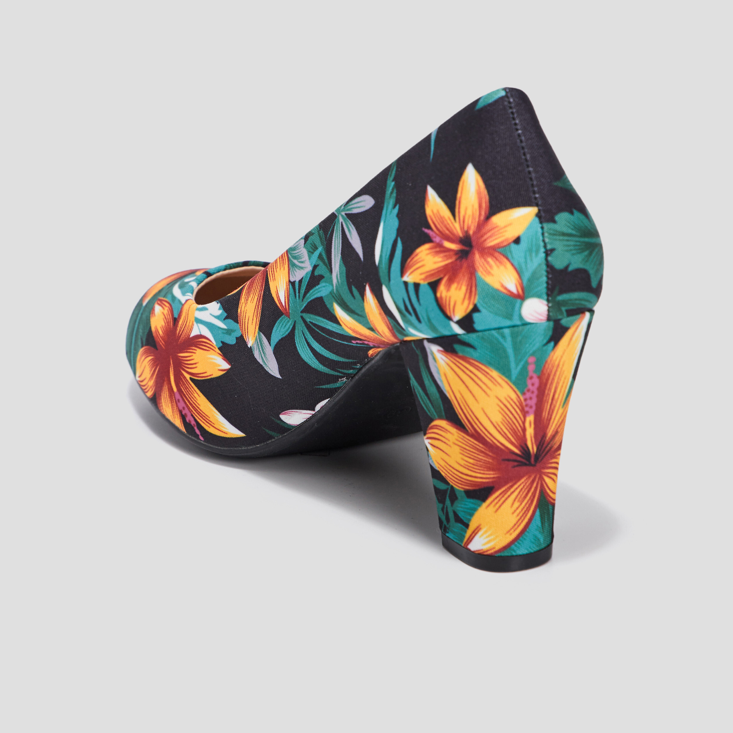 Escarpins à talons carrés multicolore femme | La Halle