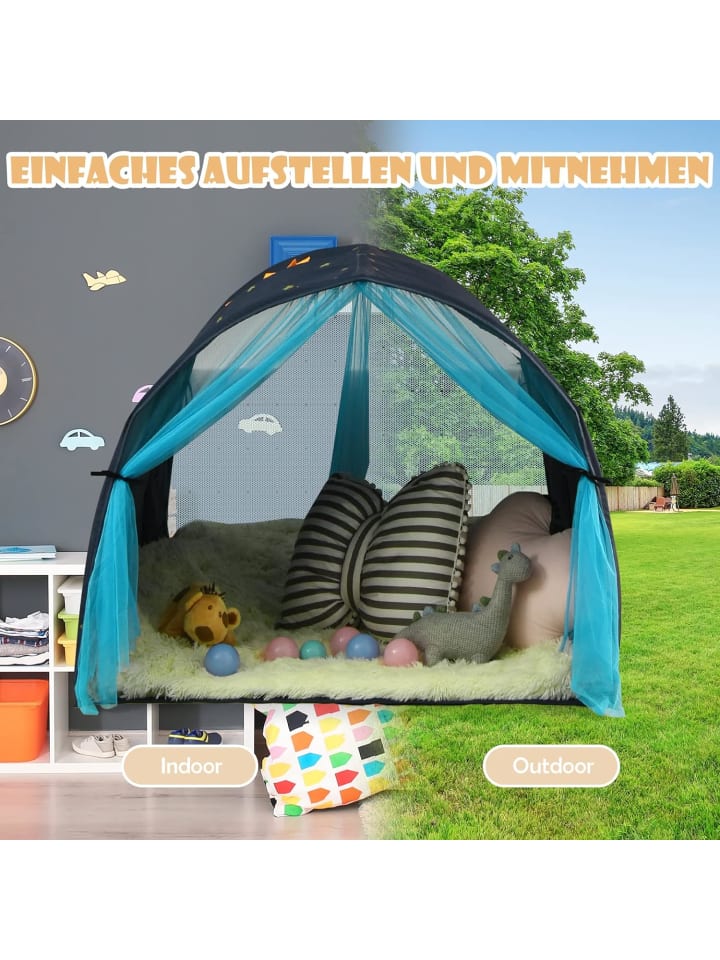 COSTWAY Prinzess Spielhaus in Blau günstig kaufen 102 cm