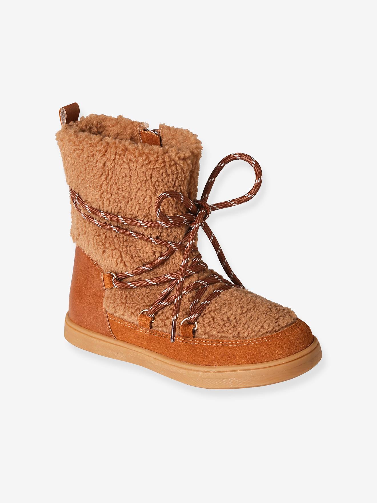 Vertbaudet Warme Mädchen High-Sneakers - braun