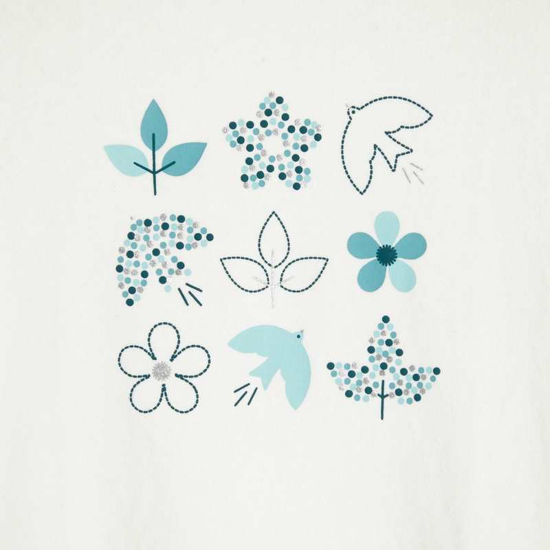 T-shirt manches longues à motifs vert fille