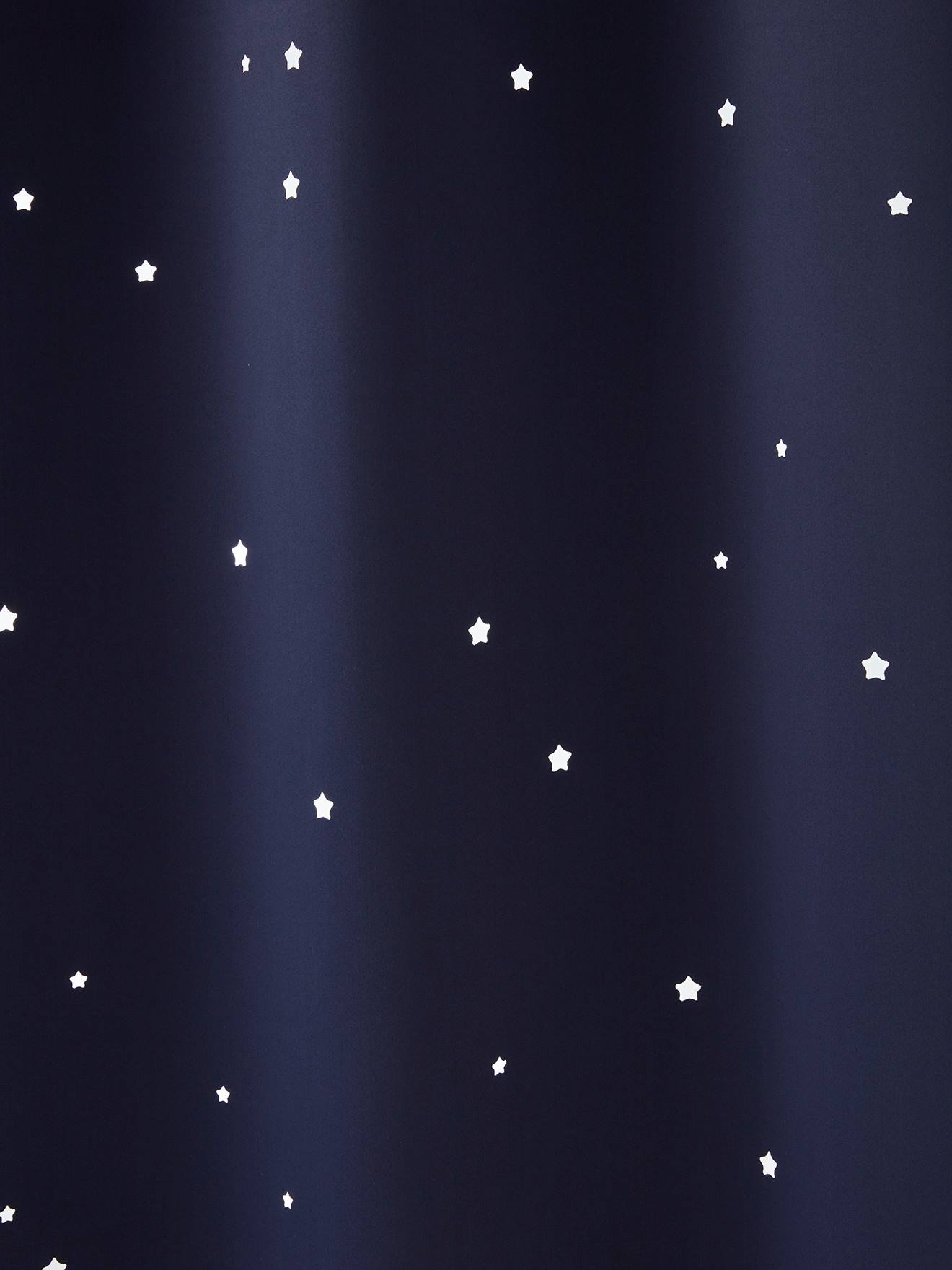 Rideau à œillets occultant et motifs perforés marine / étoiles