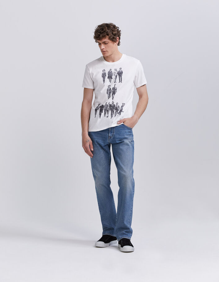 T-shirt blanc visuel gang en costumes Homme