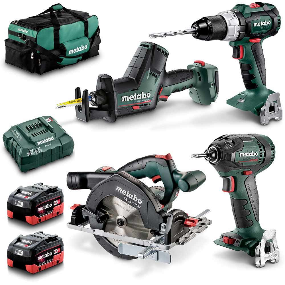 METABO 18V 4 Piece 2 x 5.5Ah Combo Kit AU68401050