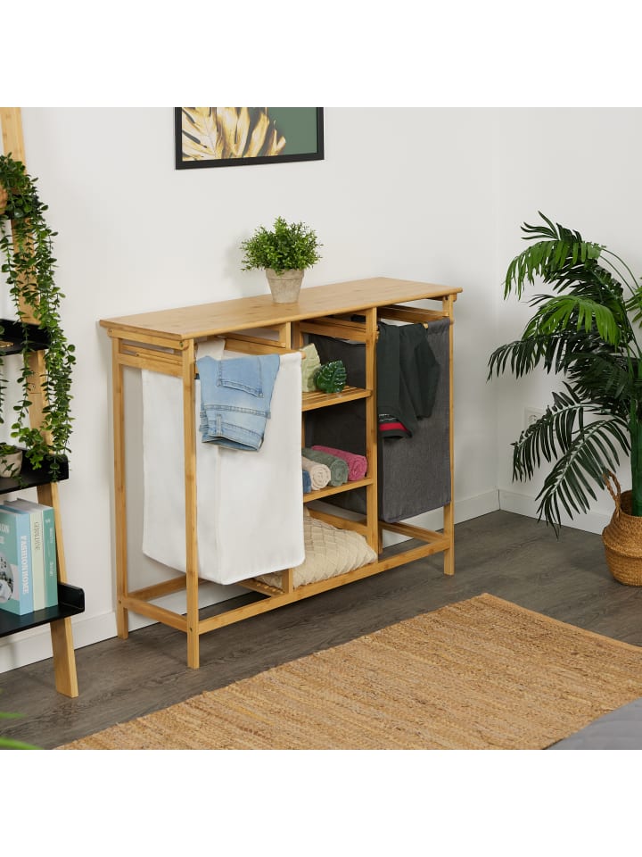 relaxdays Wäschekorbregal in Mehrfarbig - (B)100 x (H)80 x (T)32 cm günstig kaufen onesize