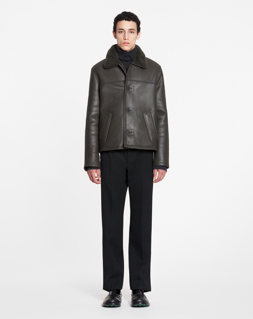 VESTE SHEARLING À IMPRIMÉ INTARSIA