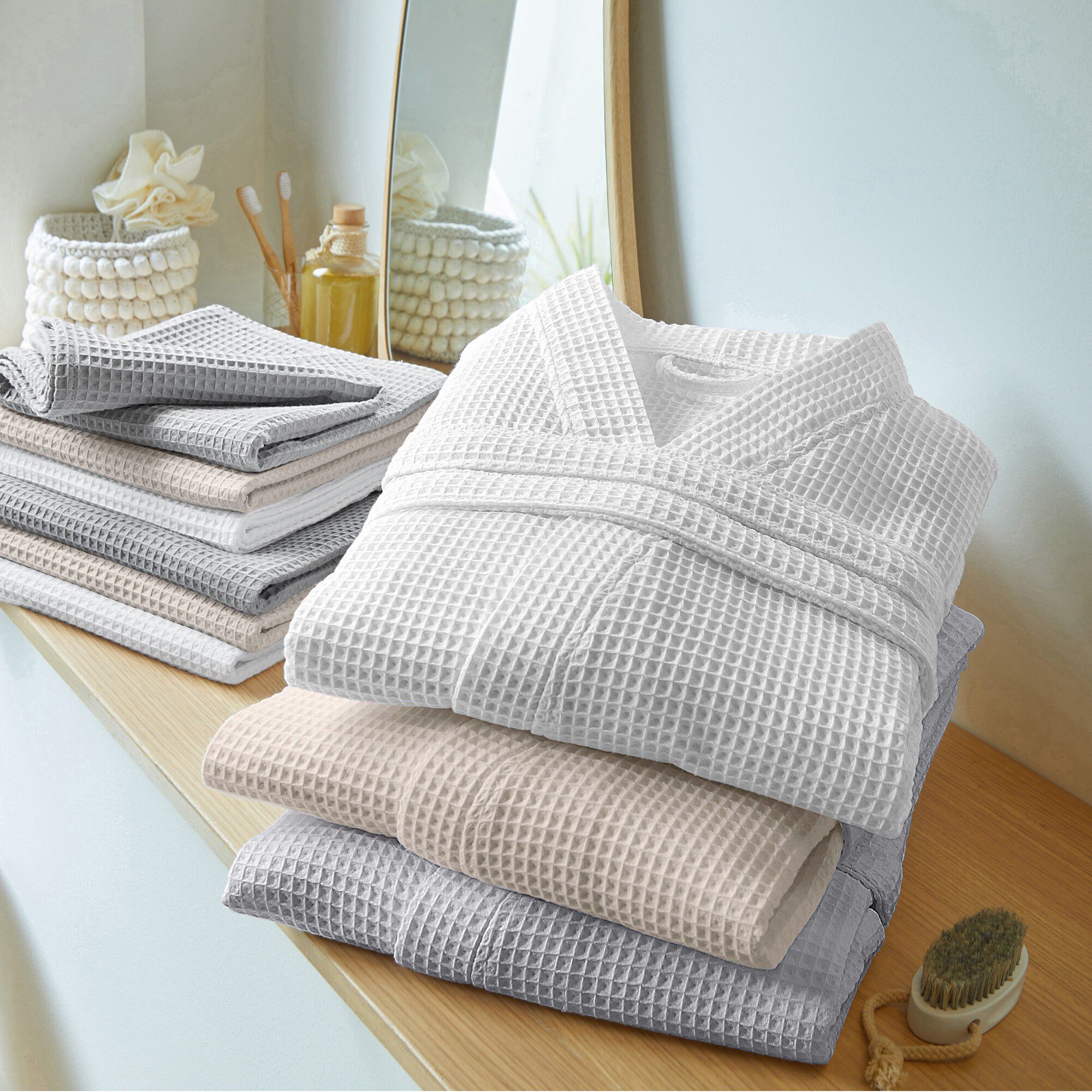 Serviette de bain nid d'abeille 320 g/m2