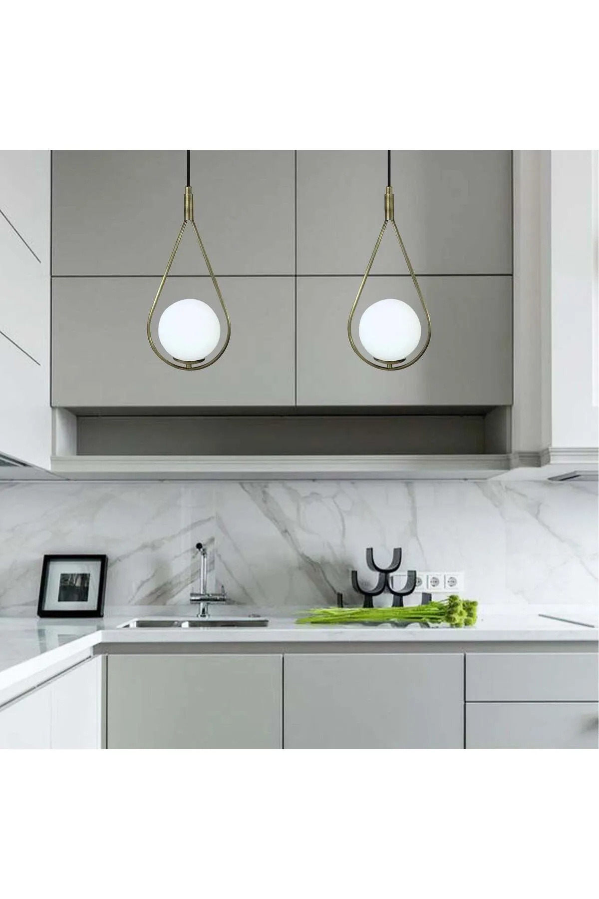 Bamyum  Hängelampe Vintage Glas Metall Hängelampe & Deckenlampe Hängependelleuchte