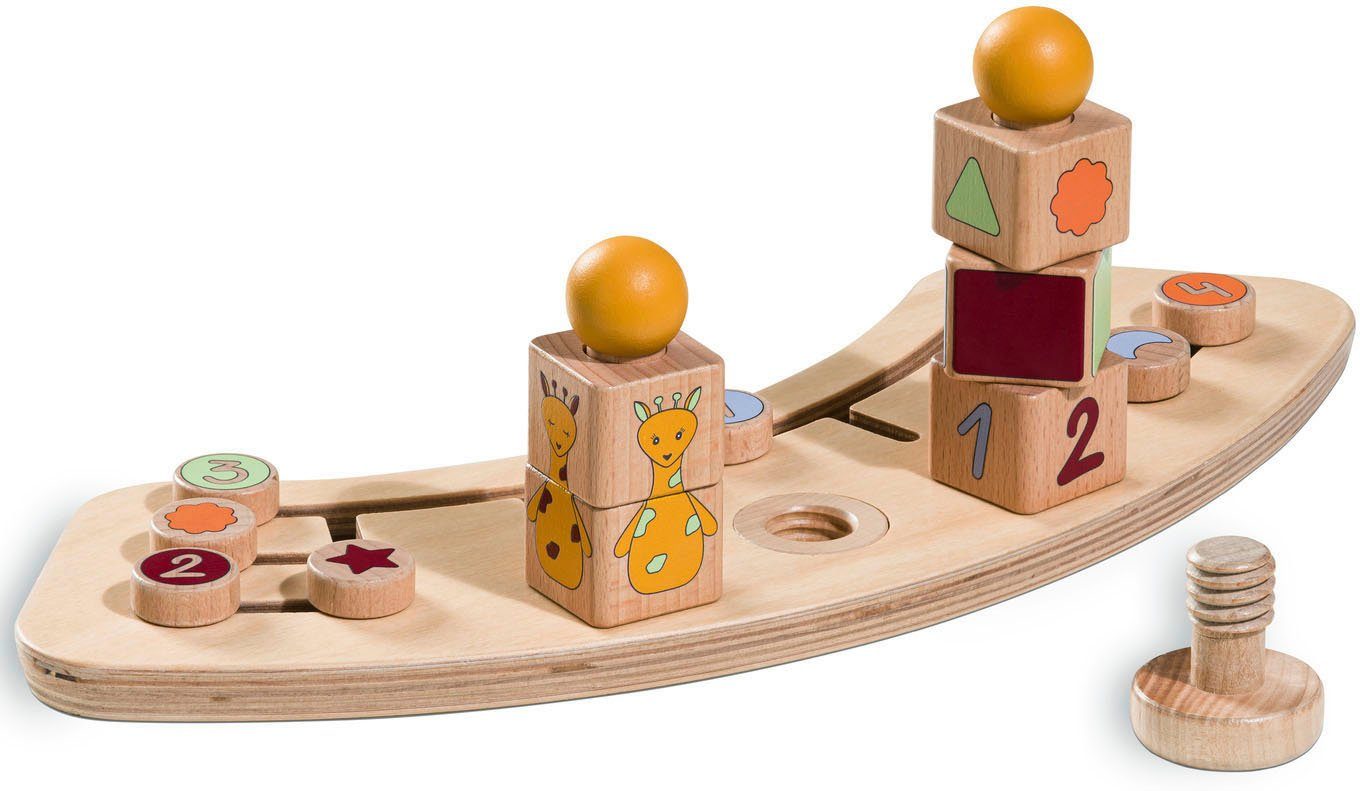 Hauck Hochstuhltablett Alpha Play Sorting Set Giraffe, Holz, Kunststoff, FSC® - schützt Wald - weltweit