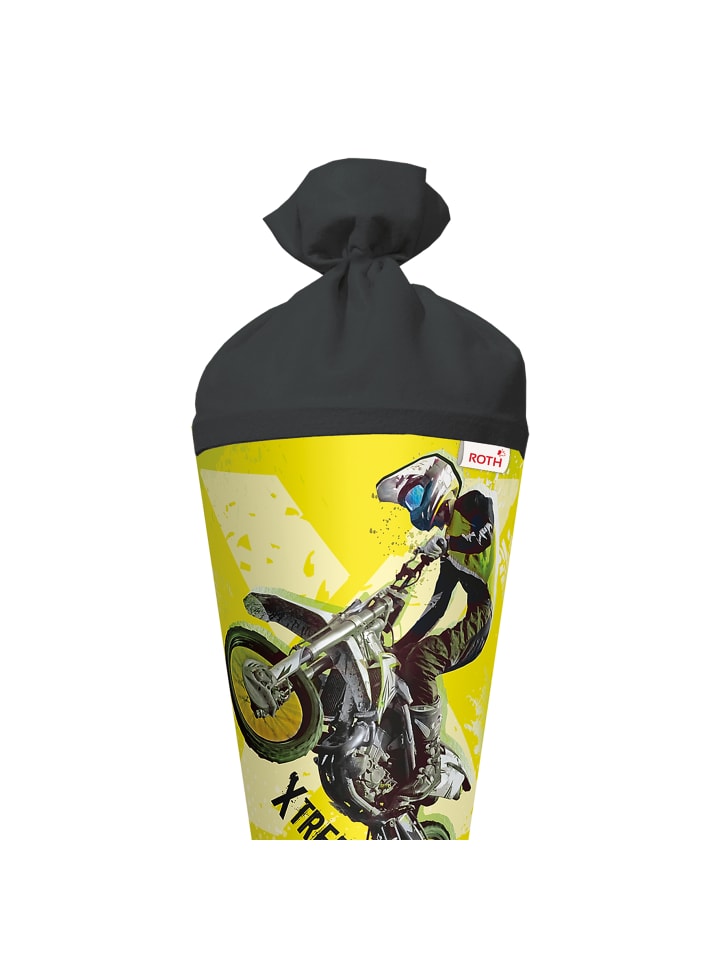 ROTH Schultüte groß Extreme Motocross 70 cm, Glanzfolie in Gelb günstig kaufen onesize