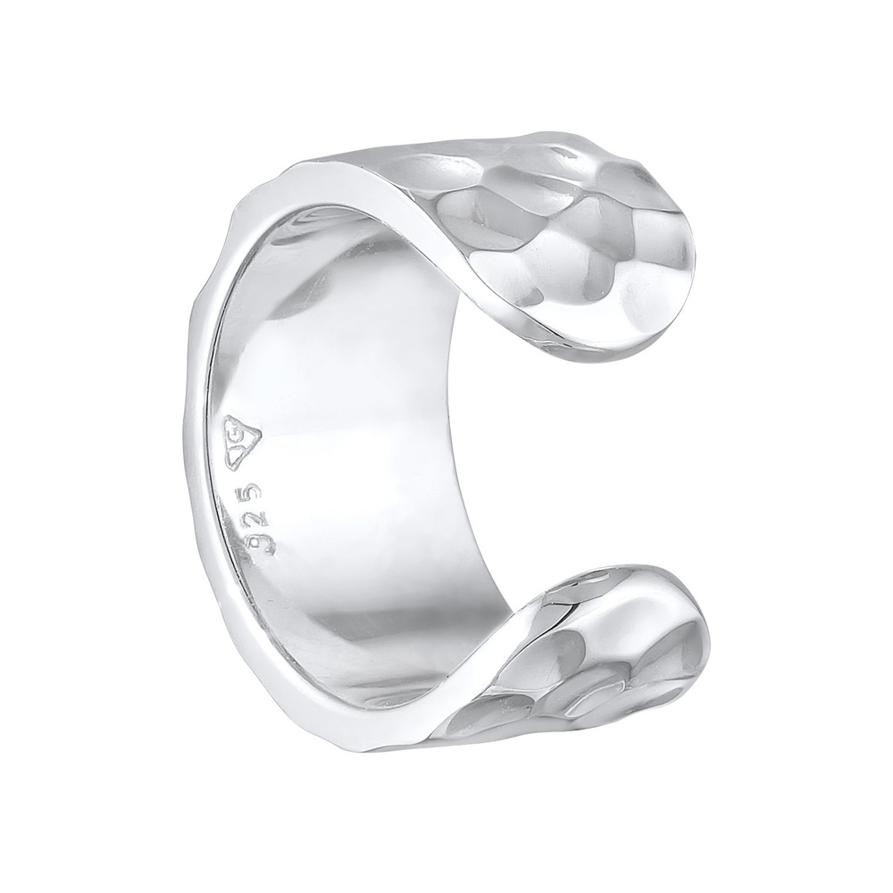 KUZZOI KUZZOI Boucles d'Oreilles Hommes Earcuff Large Martelé Moderne en argent sterling Bijoux