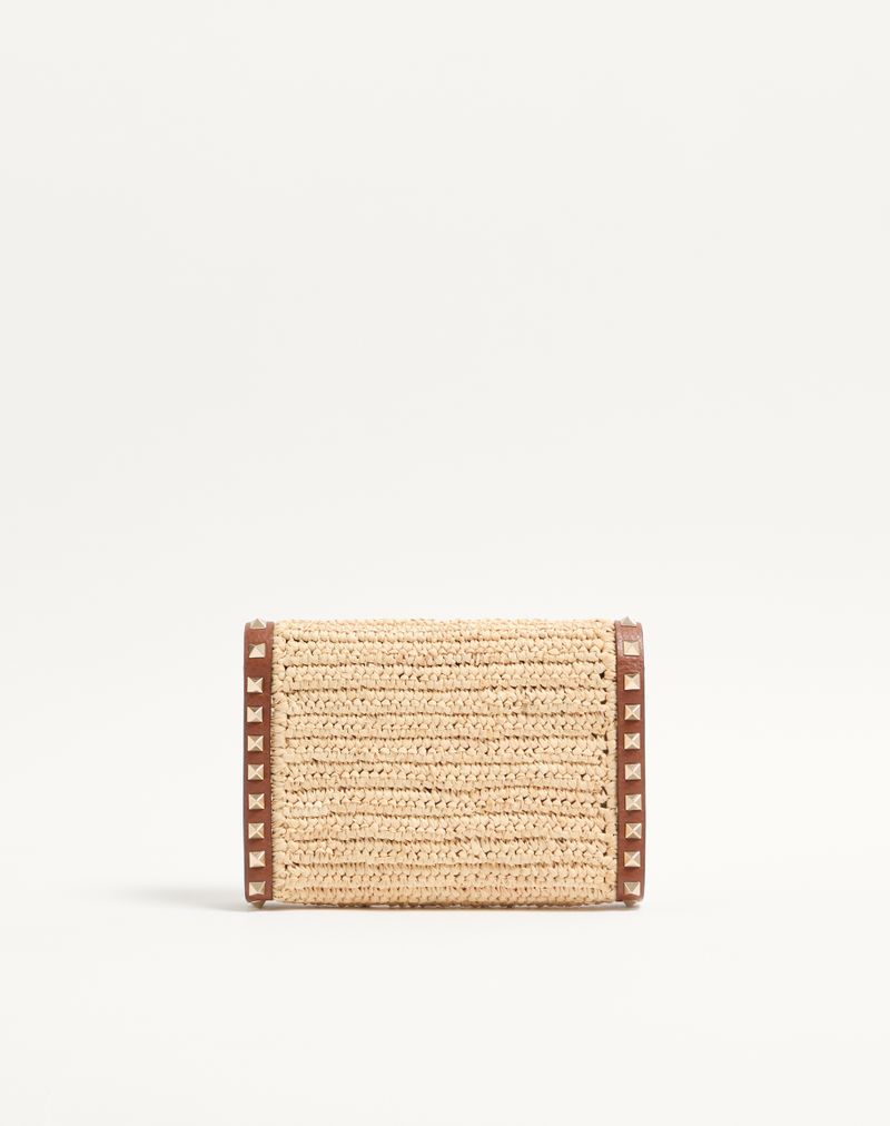 Mini Rockstud Raffia Schoudertas