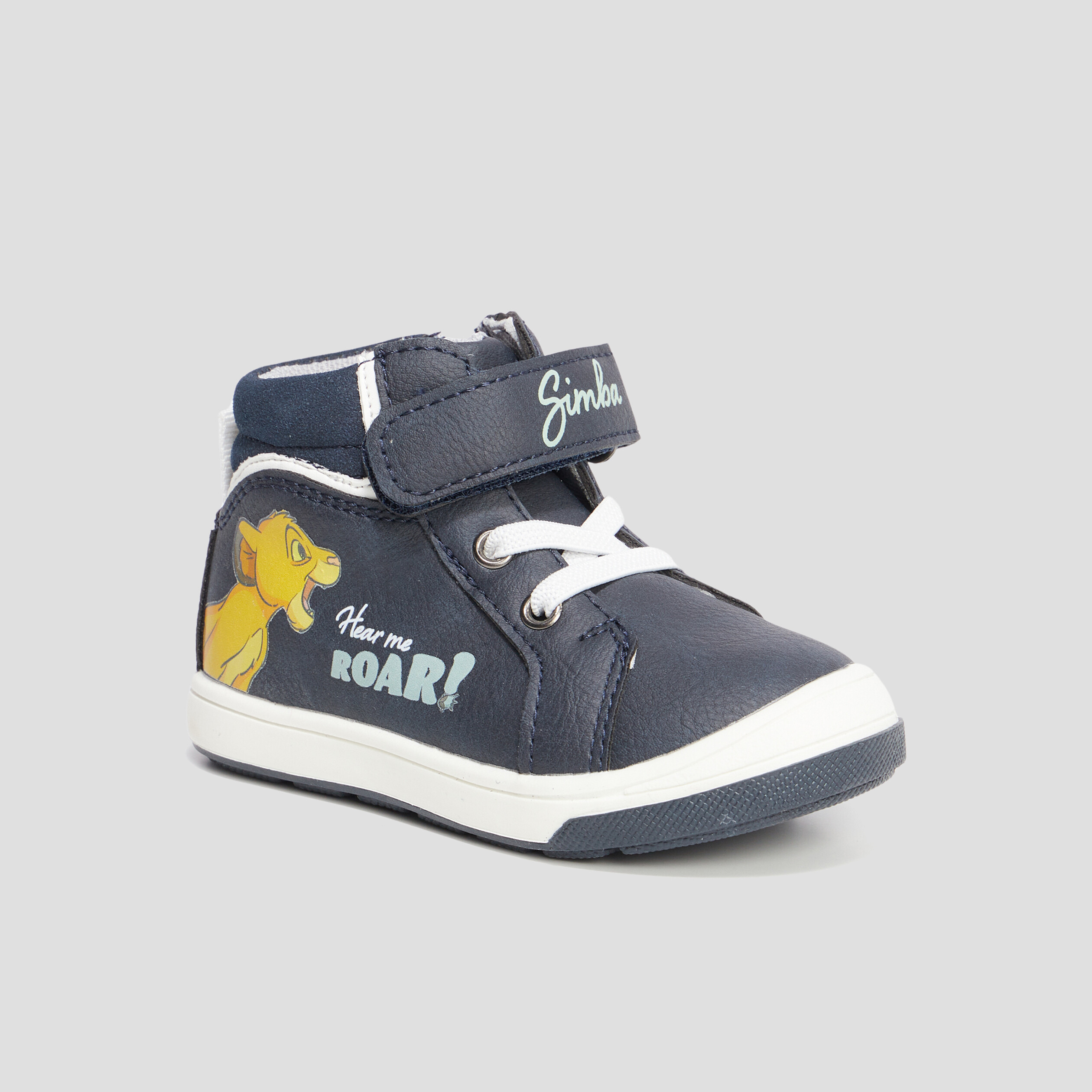 Baskets montantes Le Roi lion Simba bleu marine bébé garçon | La Halle