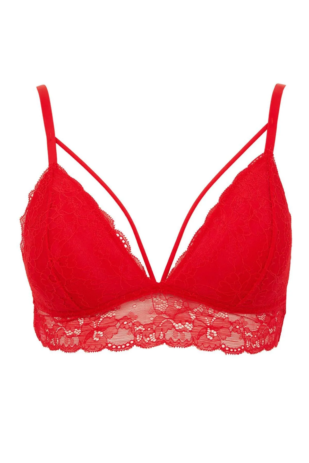 DeFacto  Fall In Love Triangel-Bralette in Rot mit Spitzenpolstern
