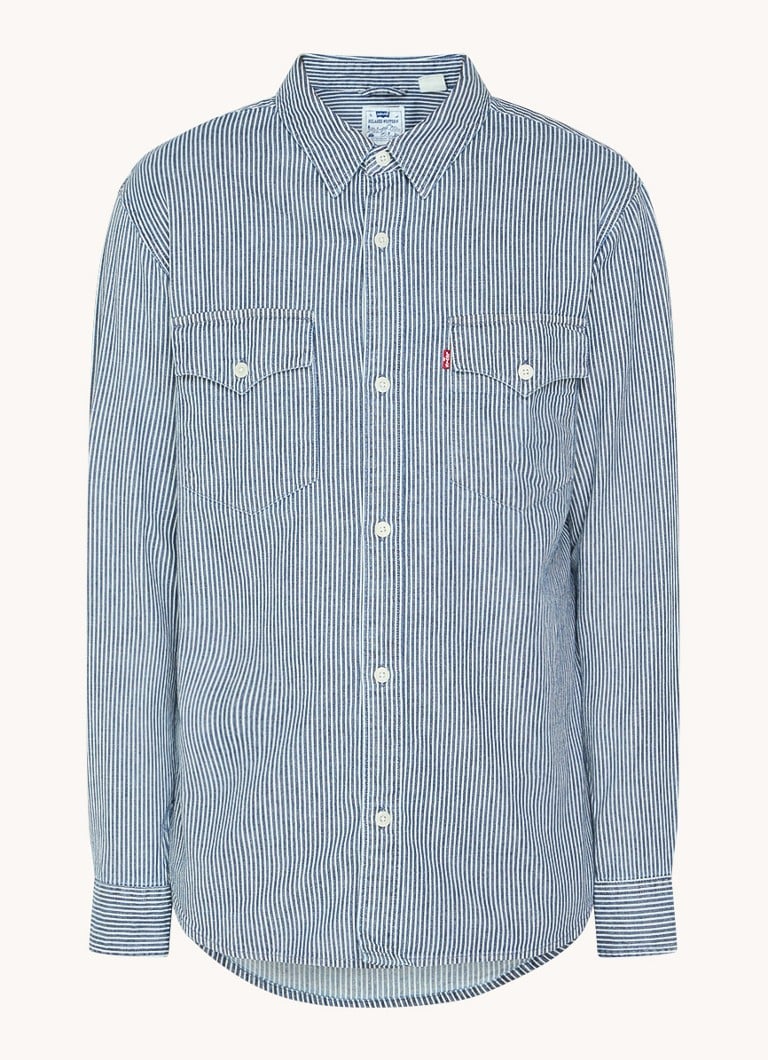 Sobretudo Levi's de corte regular com estampa listrada e bolsos no peito.