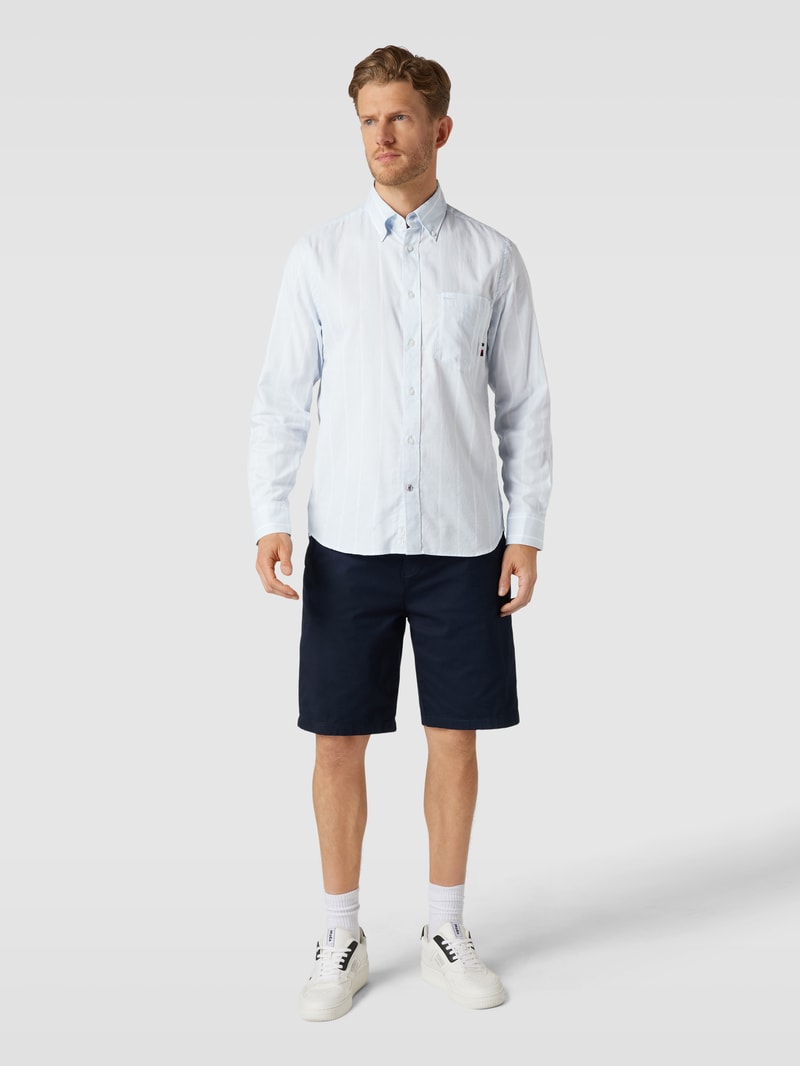 Regular Fit Freizeithemd mit Streifenmuster in hellblau