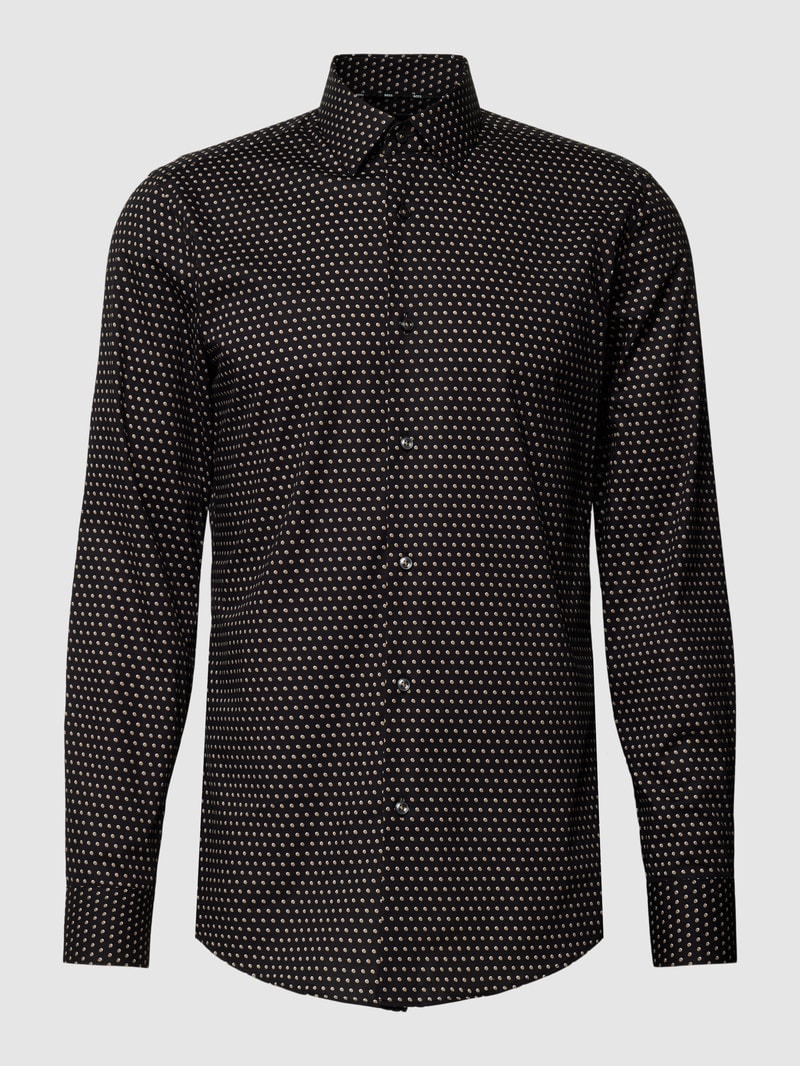 Slim Fit Business-Hemd mit Kentkragen Modell 'HANK' in schwarz