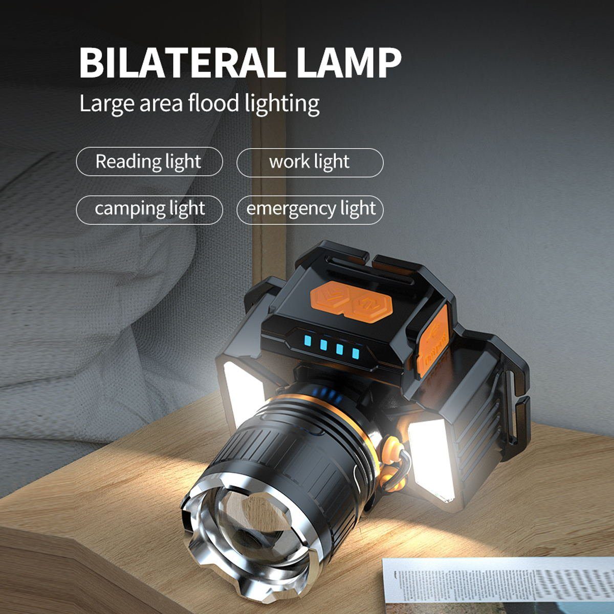 meeteu Stirnlampe LED Stirnlampe Kopflampe Wiederaufladbar IPX4 Wasserdicht (Superhell, Stirnlampe), 250000LM mit Akkus, USB
