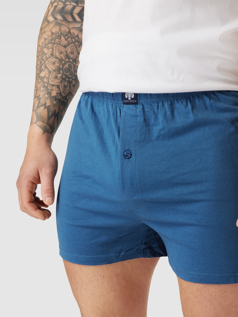 PLUS SIZE Boxershorts mit Label-Patch im 2er-Pack in blau