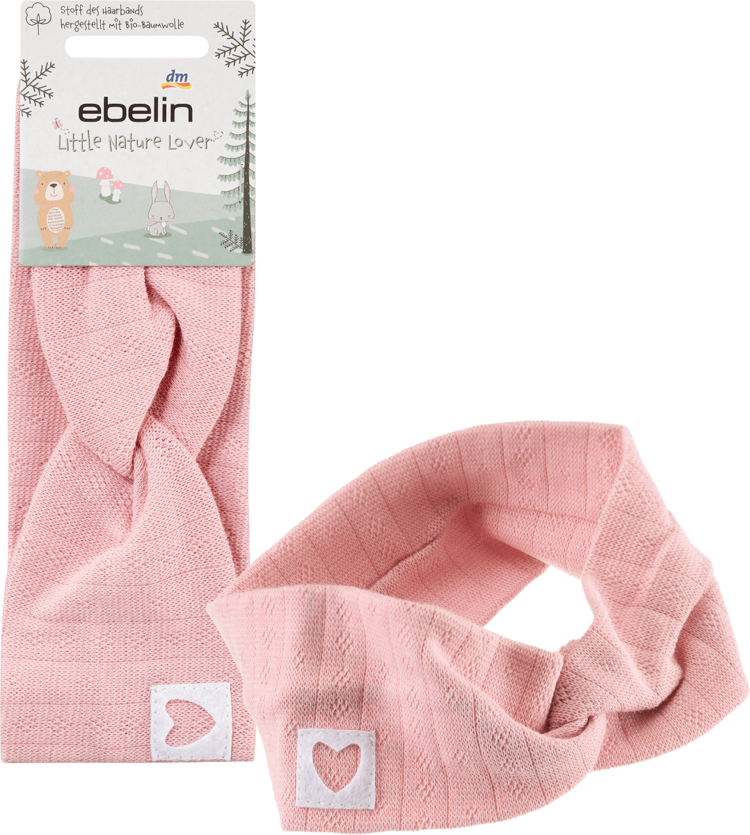 Haarband Bio Baumwolle rosa, 1 St