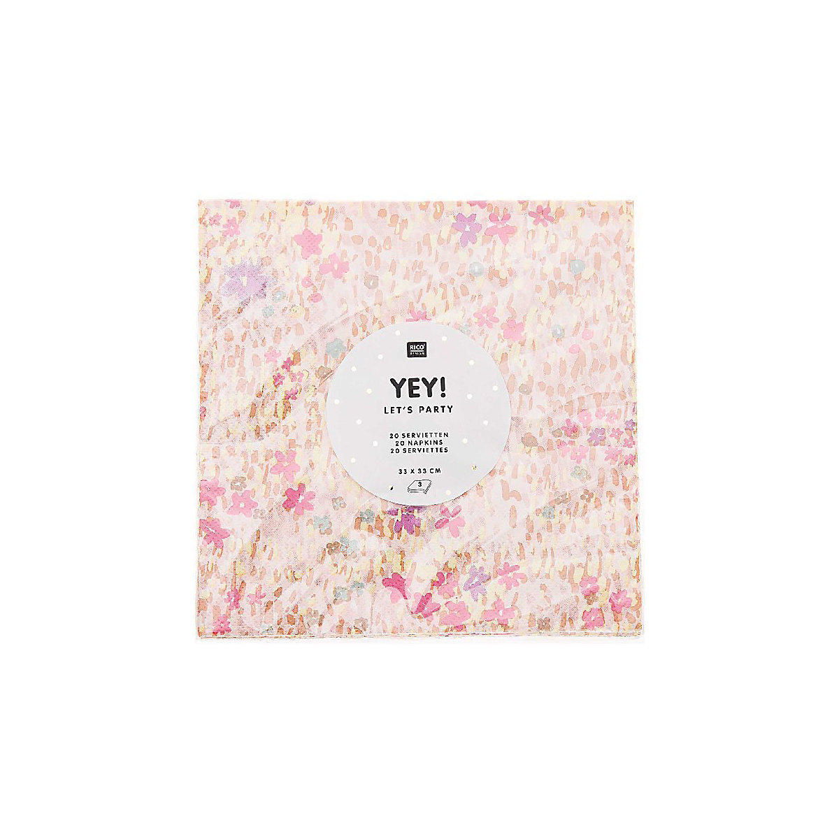 Servietten, Blumenwiese, Rosa,