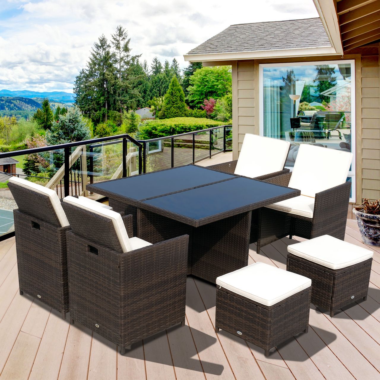 Outsunny Polyrattan Sitzgruppe