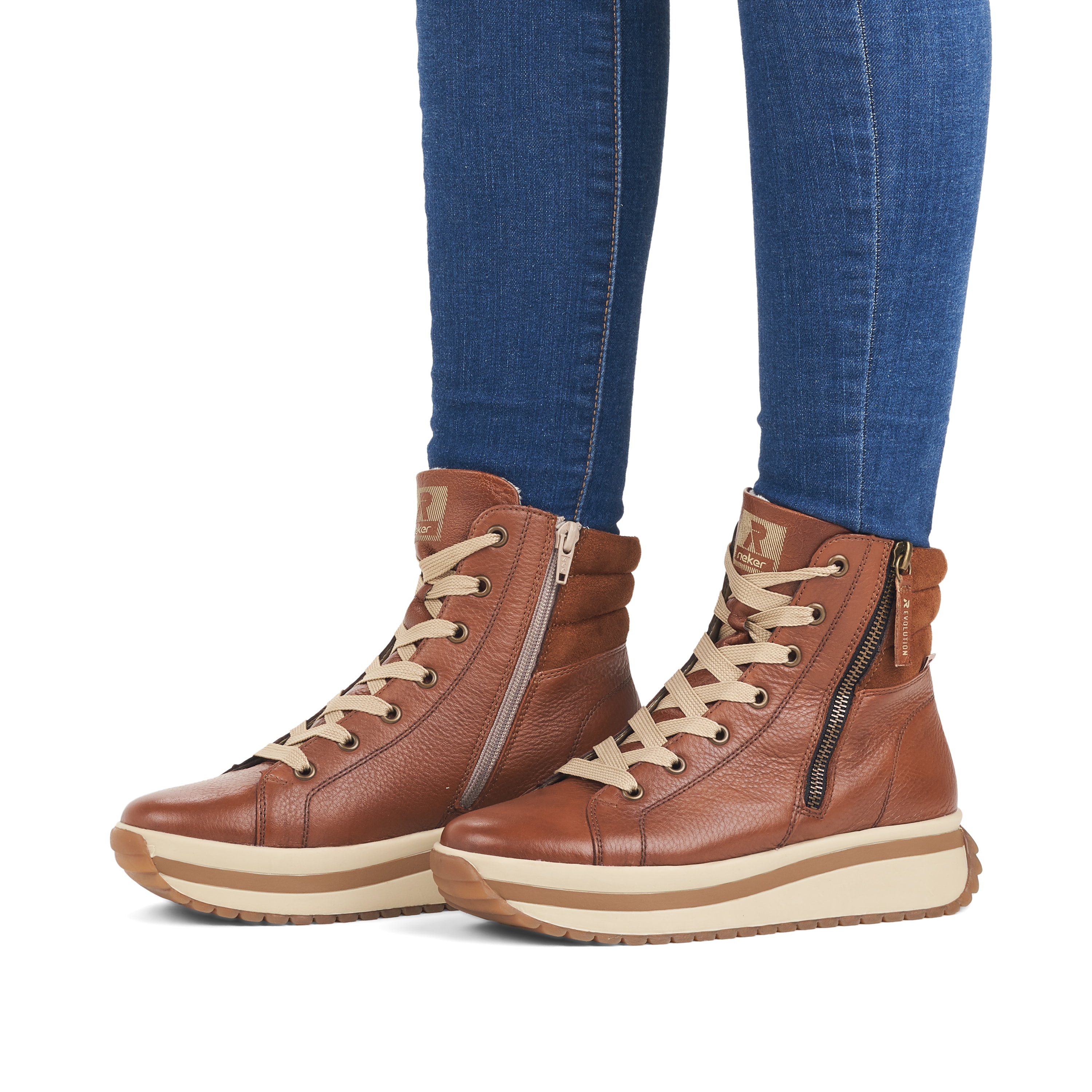 Rieker Damen Sneaker High wood brown