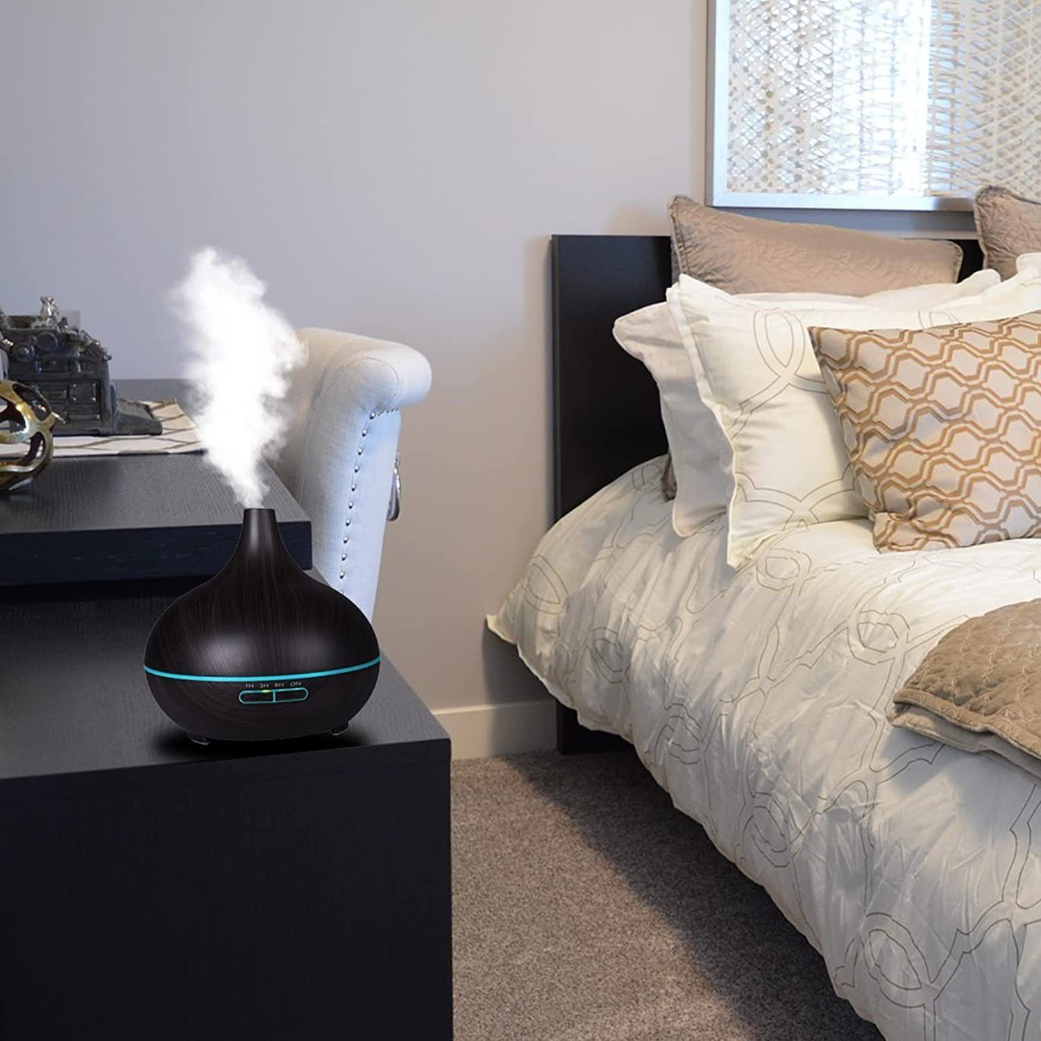 Mutoy Diffuser, Aroma Diffuser, 550ml, Aroma Ultraschall-Vernebler, 550,00 l Wassertank, Aroma sparsamen Ultraschall-Vernebler in kleine Duftspender verwandeln