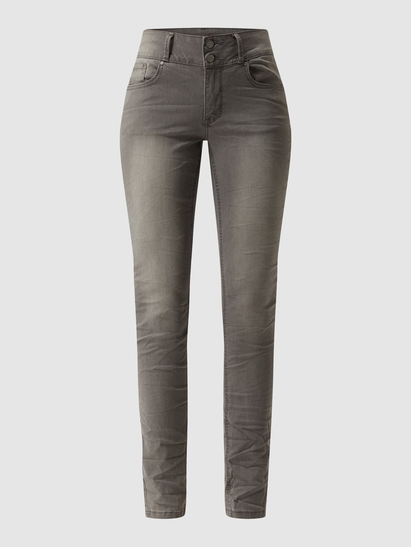 Slim Fit Jeans mit Viskose-Anteil Modell 'Tummyless' in hellgrau
