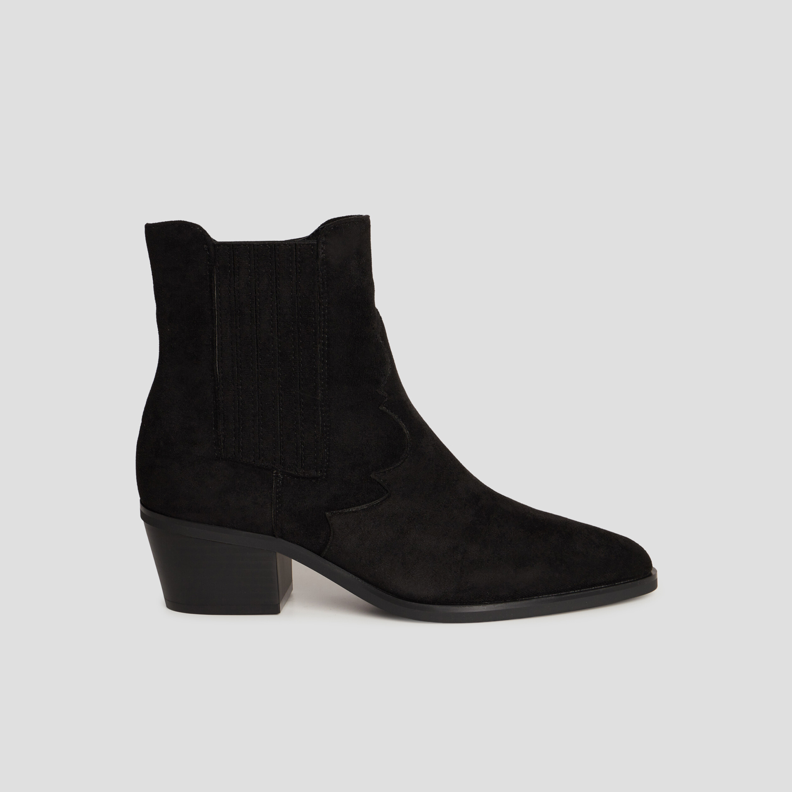 Bottines suédines à talons noir femme | La Halle