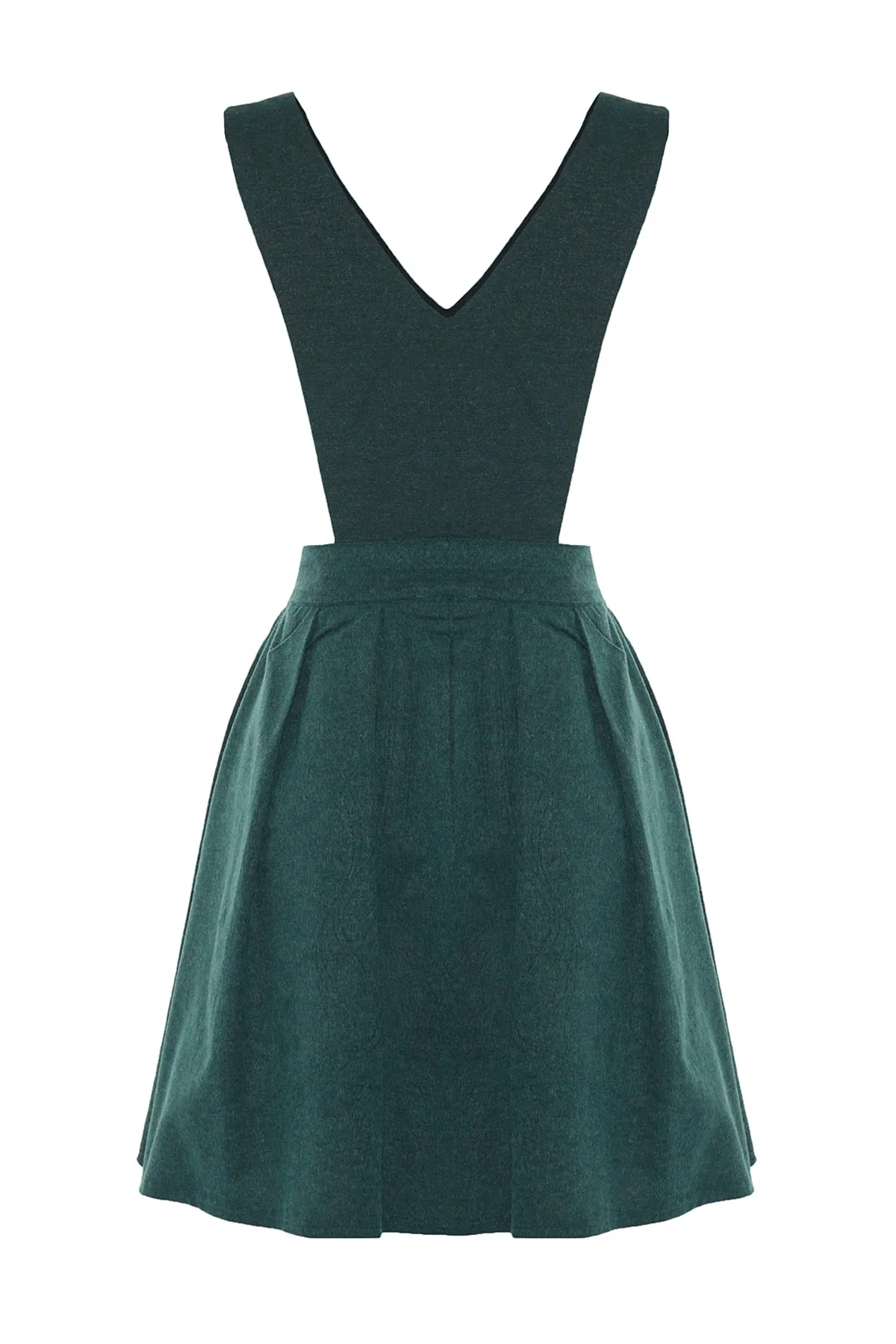 Trendyol Collection  Khakifarbenes Mini-Gilet-Webkleid mit Knöpfen TWOAW21EL1163