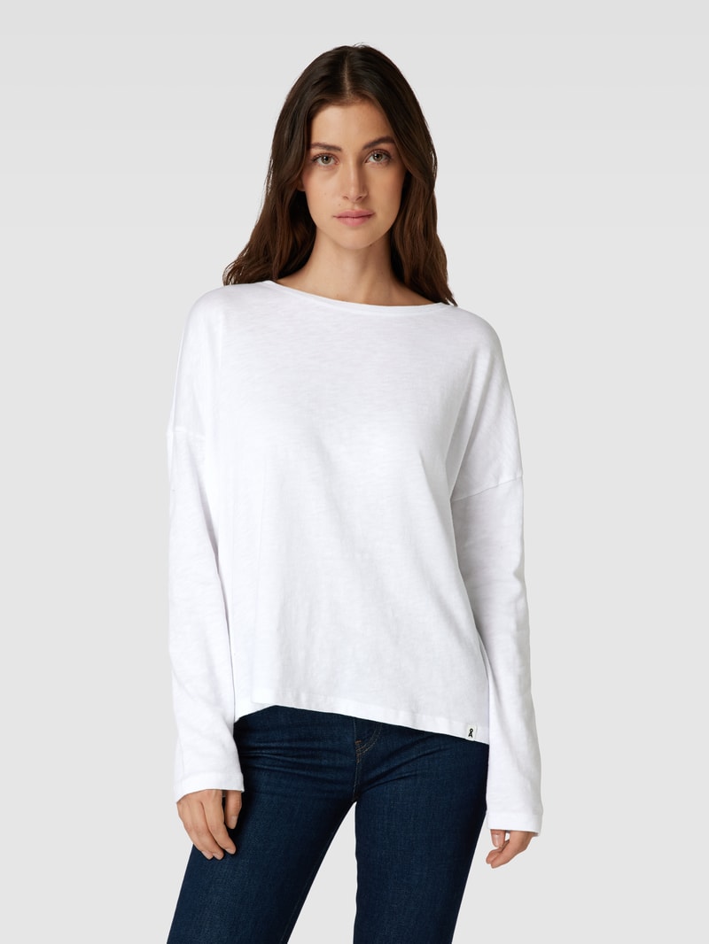 Oversized Longsleeve mit überschnittenen Schultern Modell 'ZORAA' in weiß