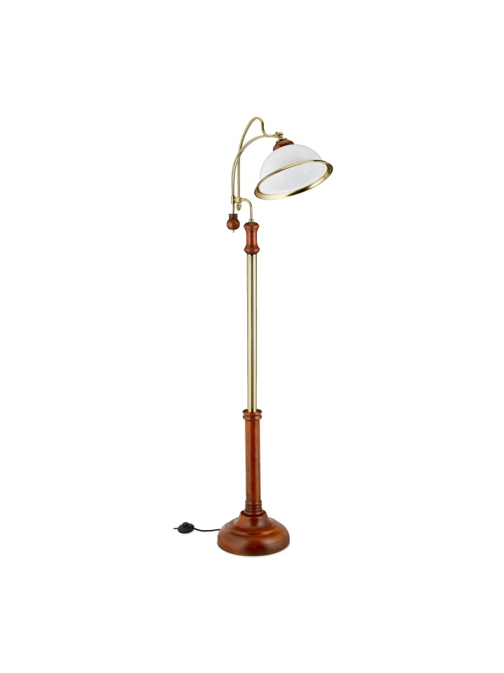relaxdays Stehlampe in Gold/Braun - (B)40 x (H)166 x (T)36 cm günstig kaufen onesize