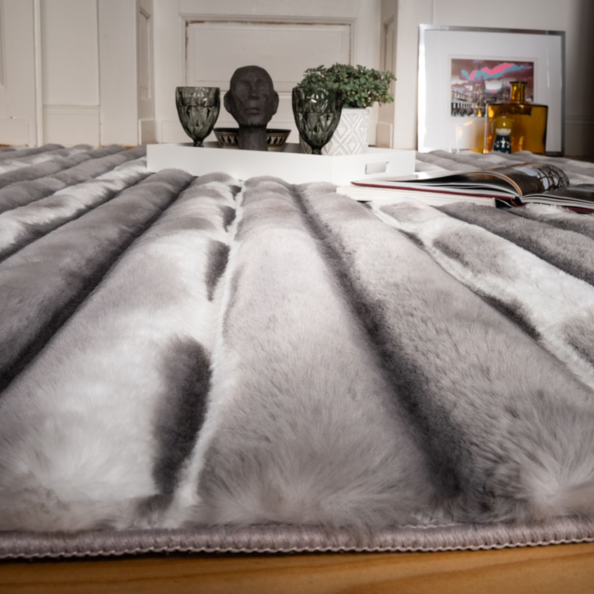 Kunstfell Waves Taupe 80 x 150 cm