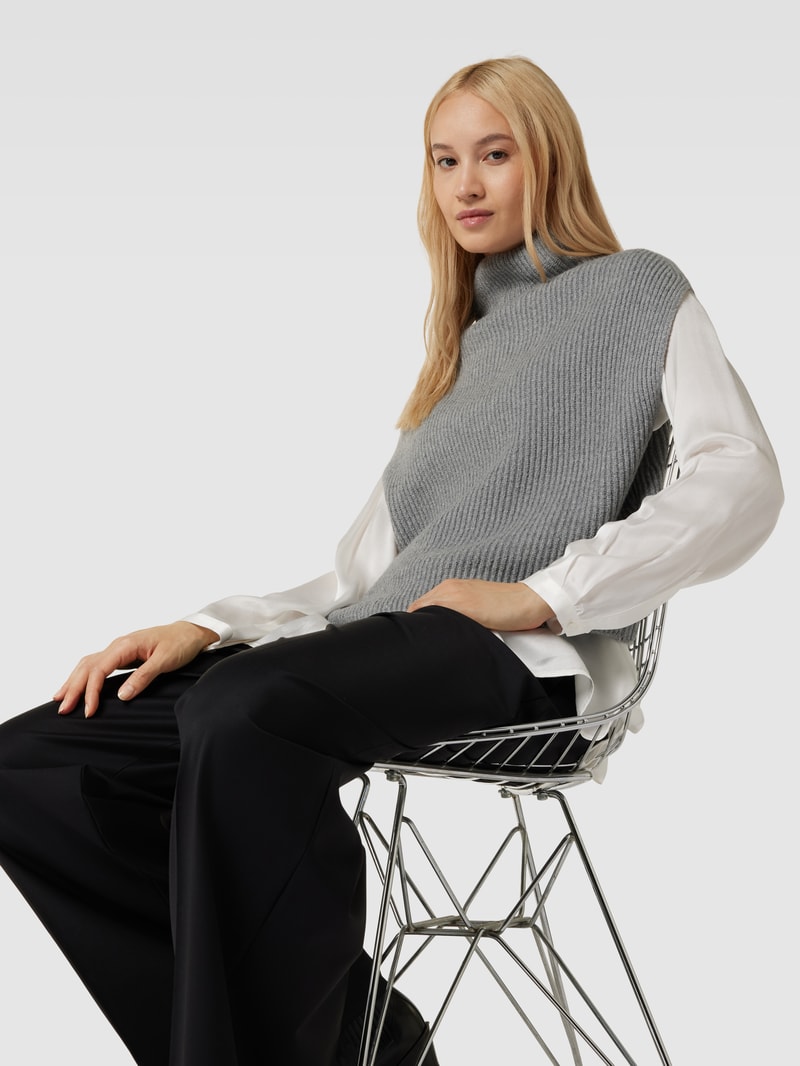 Strickpullover mit Turtleneck Modell 'Palisa' in hellgrau meliert
