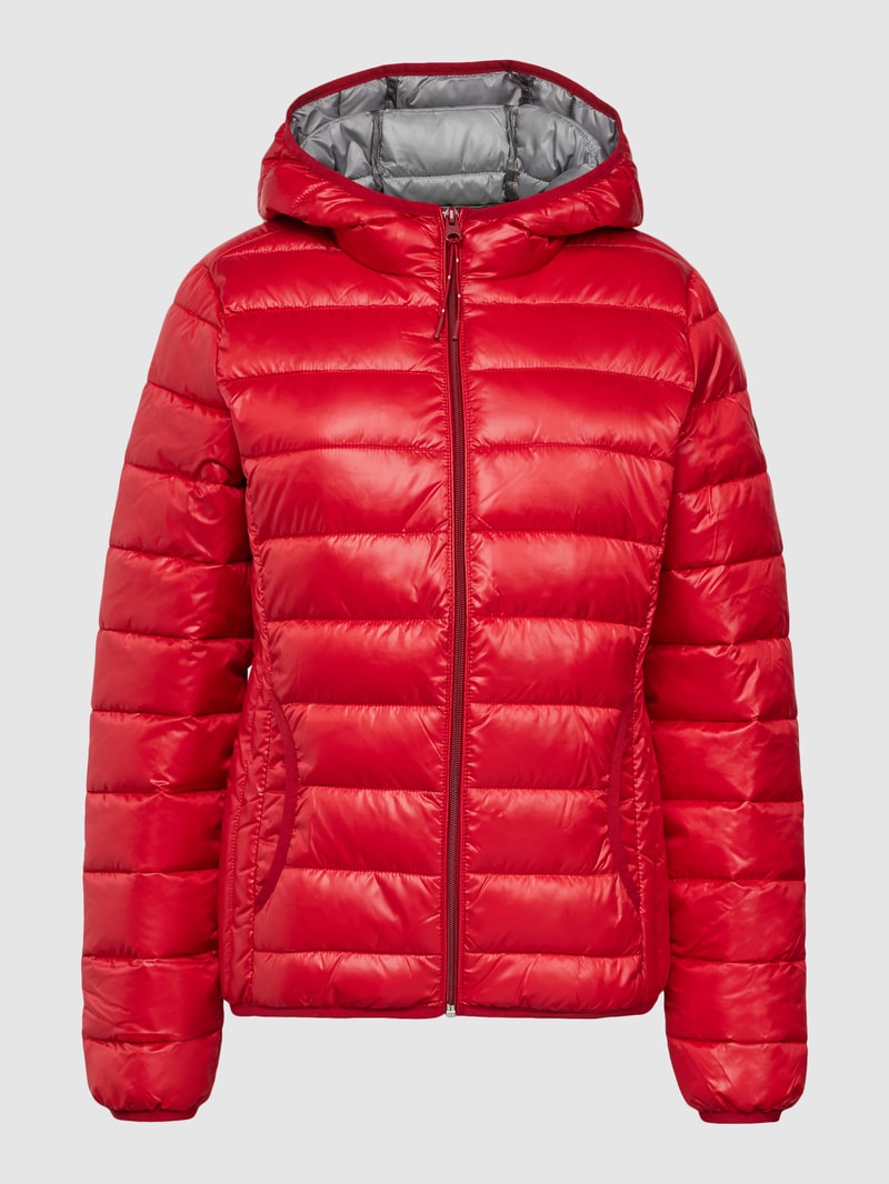 Steppjacke mit Kapuze in rot